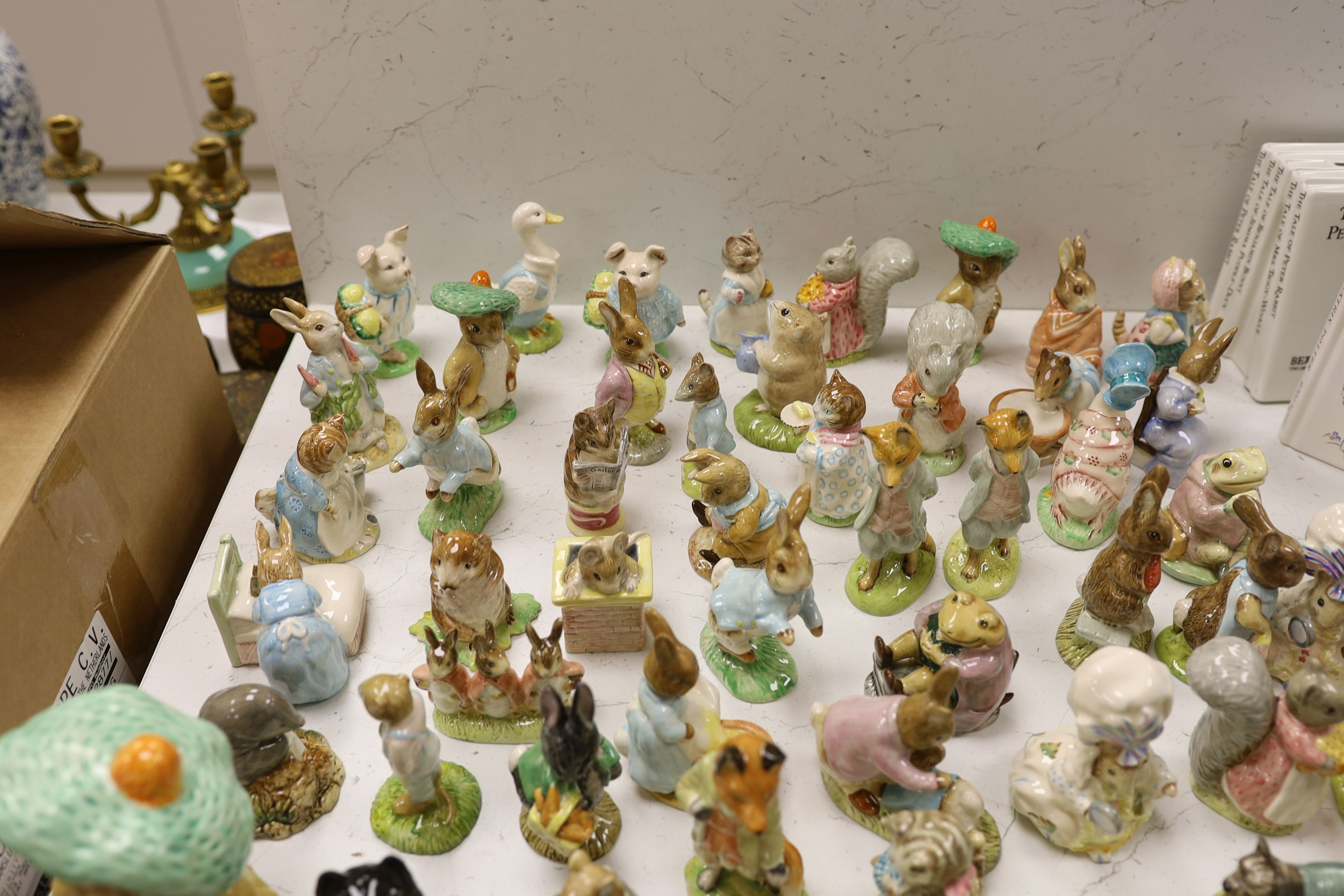 A large collection of various Beswick Beatrix Potter figures, money boxes etc.